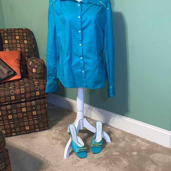 Naturalizer Teal and Green Slides, Size 8-1/2 M - Picture 8 of 8